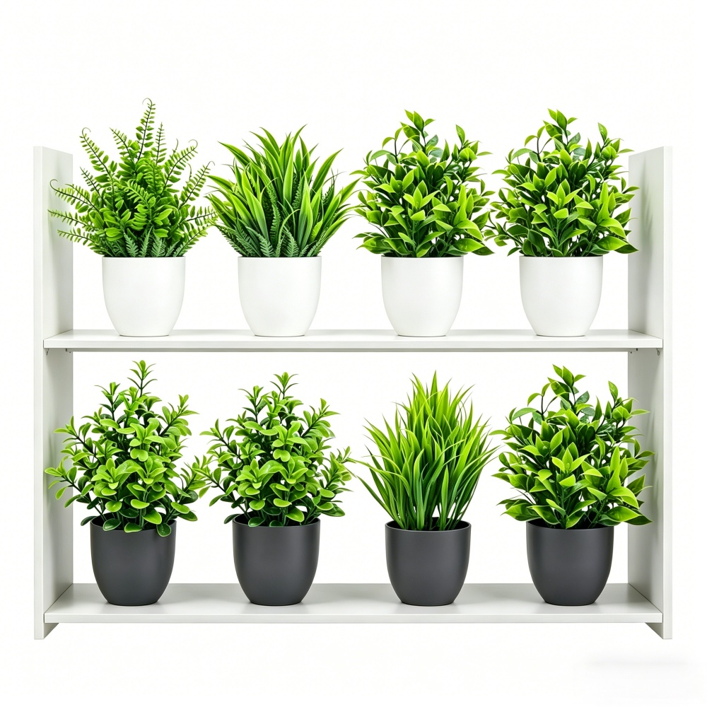 Home Office Layout - Conjunto de 4 Plantas Artificiais Mini