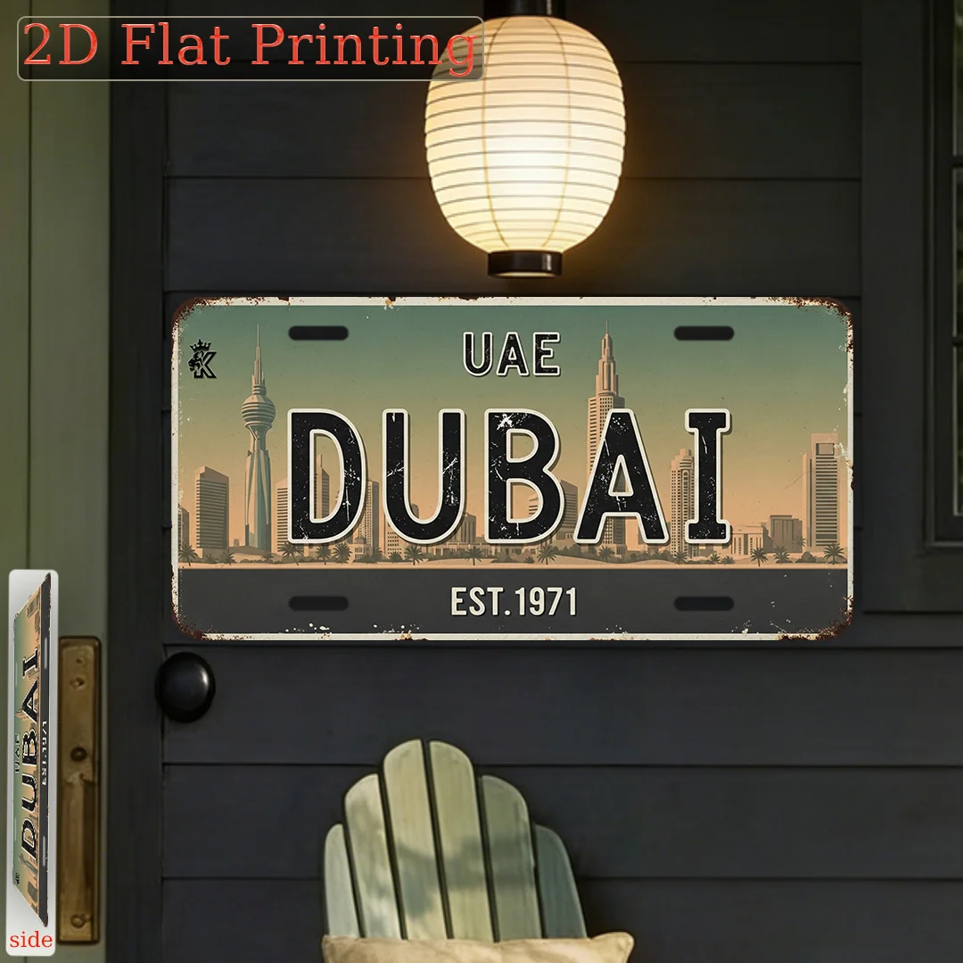 Placa de Metal Vintage Durável - Home Office Dubai avaliação e preço